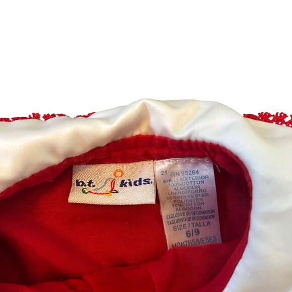 Vintage B.T. Kids Peter Pan Collar Lace Trim Christmas Holiday Embroidered Dress - Picture 2 of 6